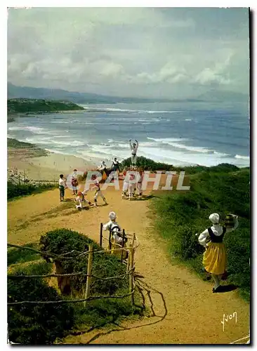 Moderne Karte Le Pays Basque Biarritz Basses Pyrenees Ballet Basque Oldarra a Biddart