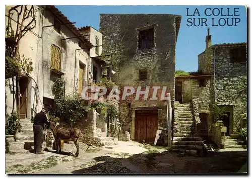 Moderne Karte Cote d'Azur French Riviera la Colle sur Loup Alpes Maritimes un coin pittoresque du village
