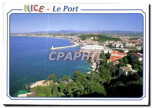 Cartes postales moderne La Cote d'Azur Nice vue generale sur le quartier du port au fond la promenade des anglais