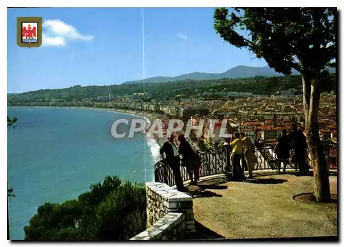 Moderne Karte Nice vue generale de la terrasse d'observation du chateau