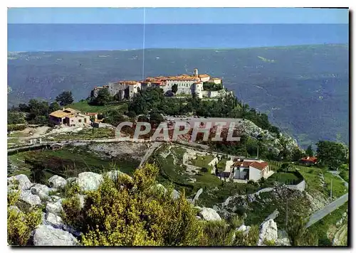 Moderne Karte La Cote d'Azur Gourdon A M le pittoresque village perche au sommet de la montagne au fond le mer