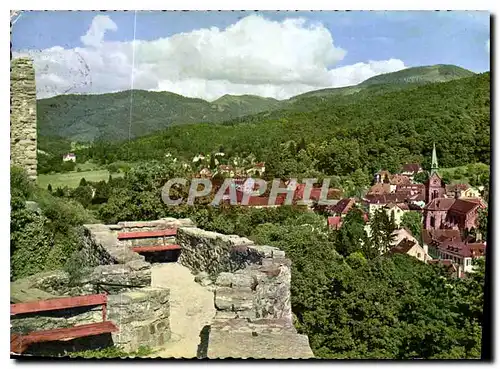 Moderne Karte Thermalkurort Badenweiler Schwarzwald Blick von der Burgruine