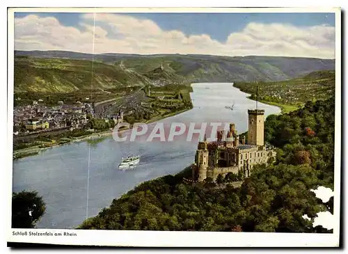 Moderne Karte Le Chateau Stolzenfels sur le Rhin