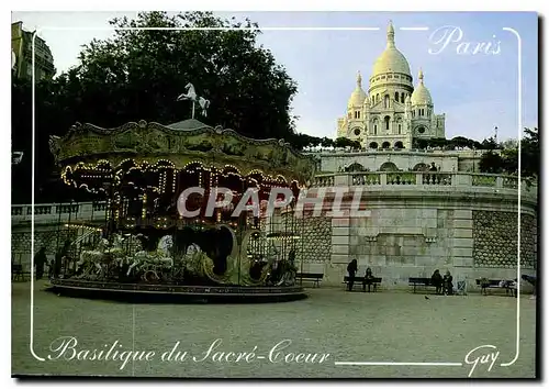 Cartes postales moderne Paris et ses Merveilles la Basilique du Sacre Couer le square Willette