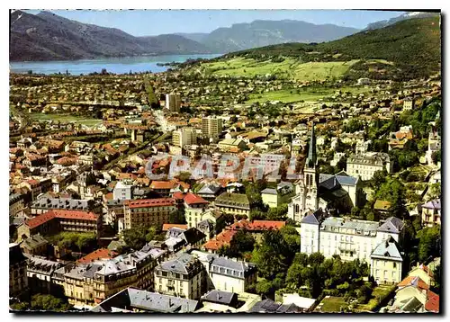 Moderne Karte Aix les Bains Savoie la Ville et le Lac du Bourget