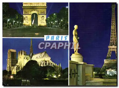 Cartes postales moderne Paris Arc de Triomphe Notre Dame Tour