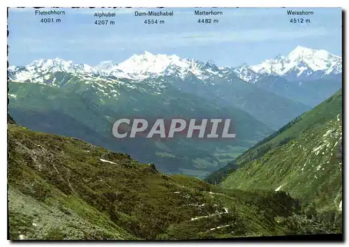 Cartes postales moderne Walliser Alpen von Belvedere Furka aus Alpes valaisannes Valais Alpes