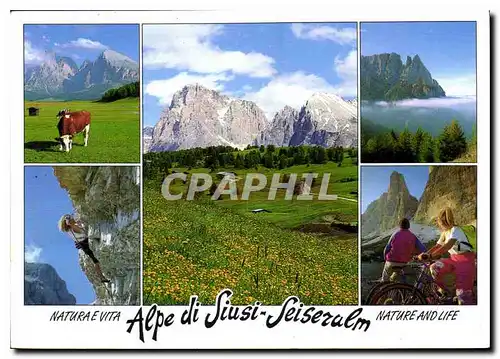 Moderne Karte Dolomiti Dolomiten Alpe di Suisi Seiseralm