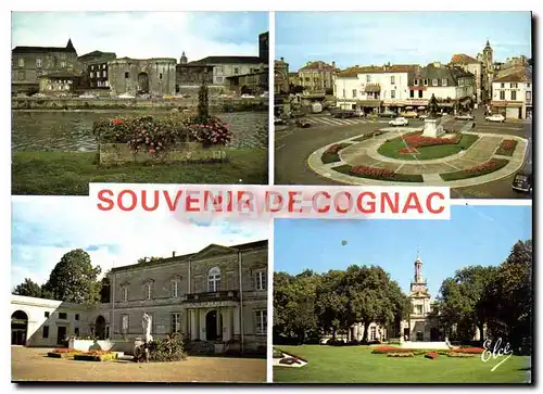 Moderne Karte Cognac souvenir de Cognac la place Francois Ier la porte Saint Jacques le jardin de l'hotel de v