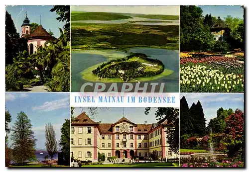 Moderne Karte Insel Mainau im Bodensee