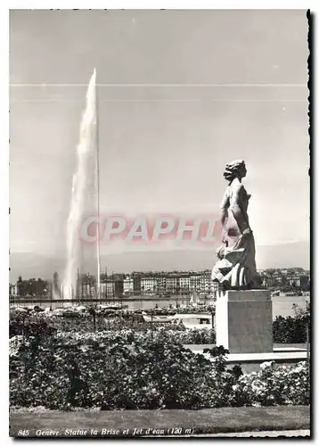 Cartes postales moderne Geneve Statue la Brise et Jet d'eau