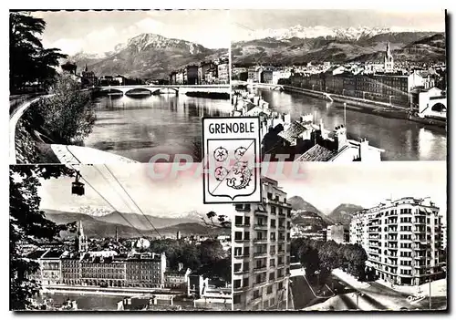 Cartes postales moderne Les Belles Alpes Francaises Grenoble Chaine de Belledonne L'Isere et le Moucherotte Telepherique