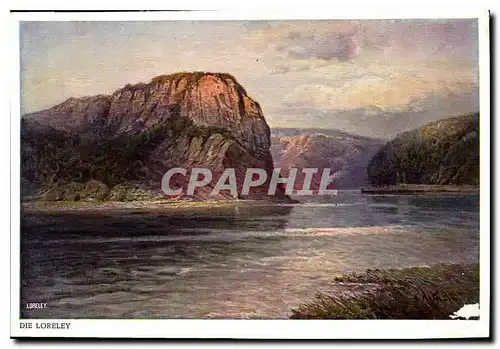 Cartes postales moderne Le rocher de la Loreley riche en legendes s'avance dans le fleuve en force Rendu celebre dans le