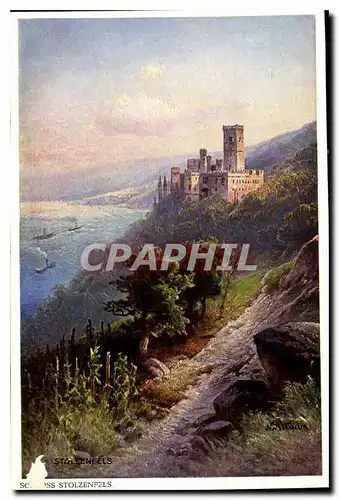 Cartes postales moderne Le chateau Stolzenfels detruit au moyen age et dans la suite magnifiquement reconstruit une vue