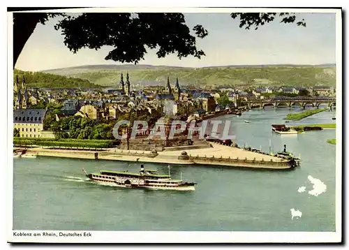 Moderne Karte Coblence sur le Rhin le Deutsches Eck