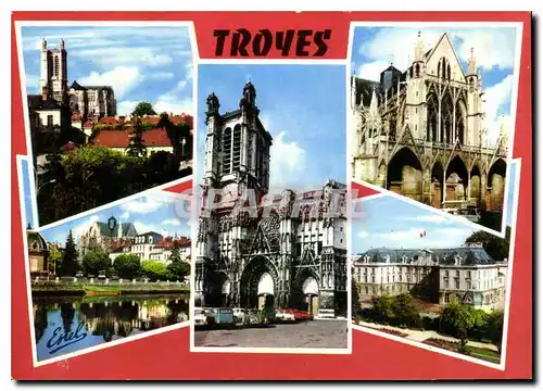 Cartes postales moderne Troyes Aube Capitale de la Champagne Jardin de la Prefecure Eglise Saint Urbain au centre la Cat
