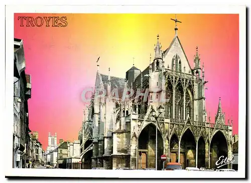 Moderne Karte Troyes Aube Capitale de la Champagne L'Eglise Saint Urbain