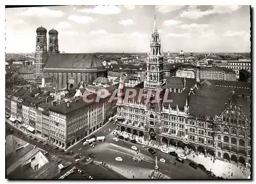 Cartes postales moderne Munchen Fravenkuche und Rathaus