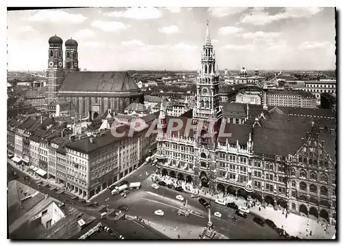 Moderne Karte Munchen Fravenkuche und Rathaus