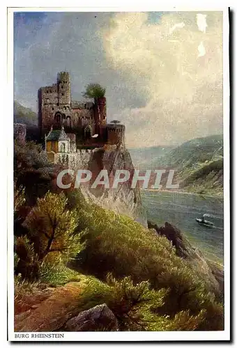 Cartes postales moderne Burg Rheinstein liegt wie das Nest eines Raubvogels