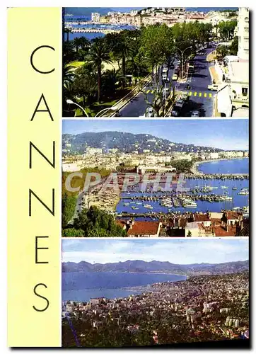 Moderne Karte Cannes Souvenir de Cannes