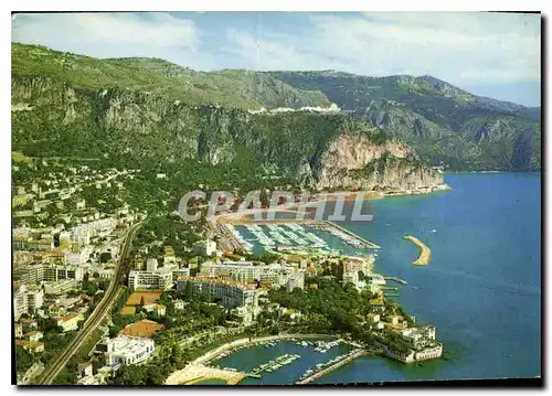 Moderne Karte Beaulieu Cote d'Azur French Riviera Vue generale aerienne