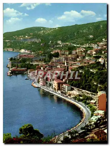 Moderne Karte Cote d'Azur Villefranche sur Mer La Promenade et le petit port