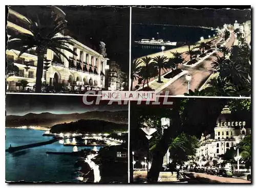 Cartes postales moderne La Cote d'Azur Nice la nuit