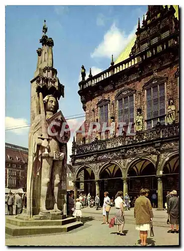 Cartes postales moderne Bremen Rathaus und Roland