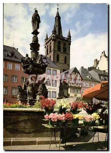 Moderne Karte Trier Petrusbrunnen mit St Gangolph