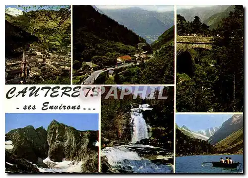 Moderne Karte Cauterets ses Environs Vue generale de Cauterets