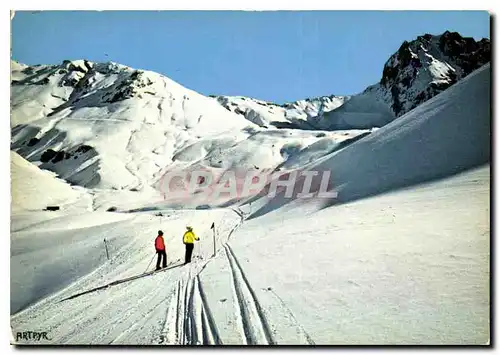 Cartes postales moderne Bareges La Mongie Pistes de Caoubere pistes et Col du Tourmalet