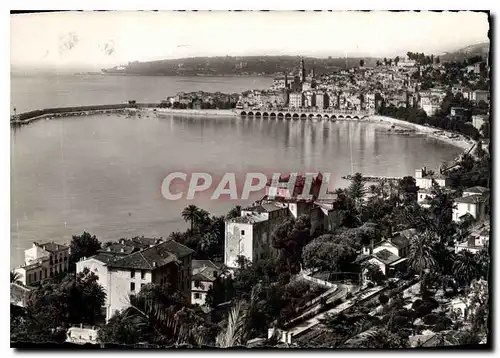 Moderne Karte Menton Vue generale et le Cap Martin