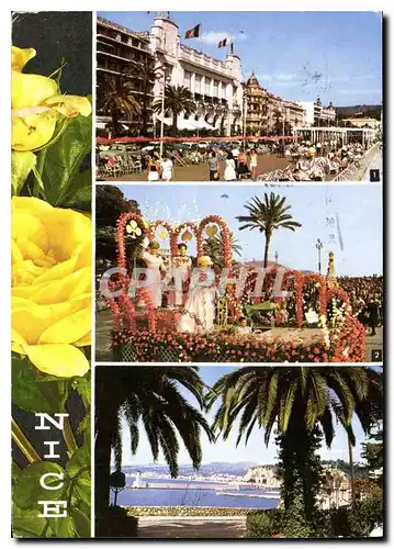 Cartes postales moderne Nice La Promenade des Anglais Bataille de fleurs L'Entree du Port