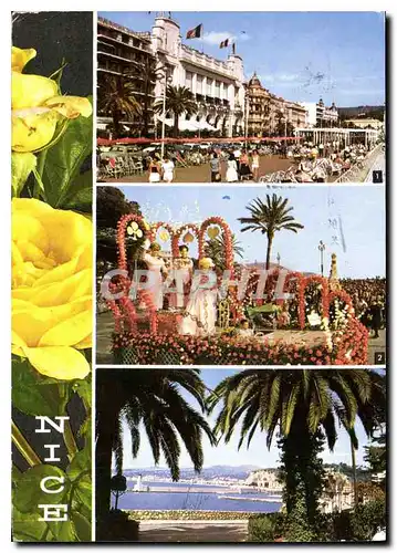 Moderne Karte Nice La Promenade des Anglais Bataille de fleurs L'Entree du Port