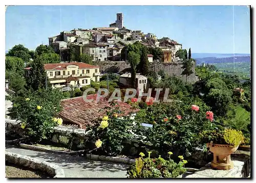 Moderne Karte Saint Paul Cote d'Azur French Riviera Cite des Artistes Vue generale du village