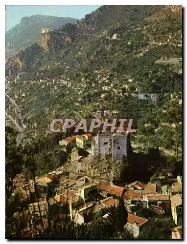 Moderne Karte La Cote d'Azur Roquebrune Village Vue generale Dans le Laintain le Vistareo