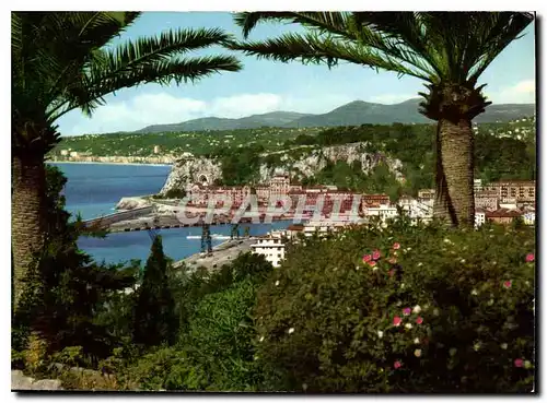 Moderne Karte Cote d'Azur Nice Vue generale sur la ville et le port