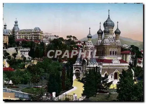 Moderne Karte La Cote d'Azur Nice L'Eglise Russe et le Lycee du Parc Imperial Russie Russia