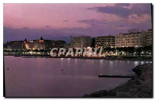 Moderne Karte Cote d'Azur Cannes Nocturne de la Croinette