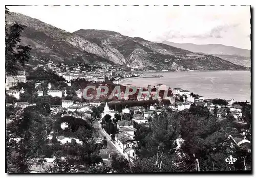 Moderne Karte Menton Panorama sur la Ville et Quartier Carnoles