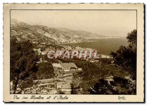 Cartes postales moderne Vue sur Menton et l'Italie