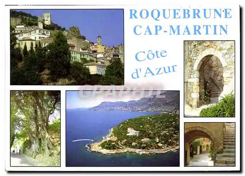 Moderne Karte Roquebrune Cap Martin Cote d'Azur
