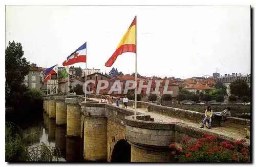 Moderne Karte Confolens Charente Le Pont Vieux su la Vienne