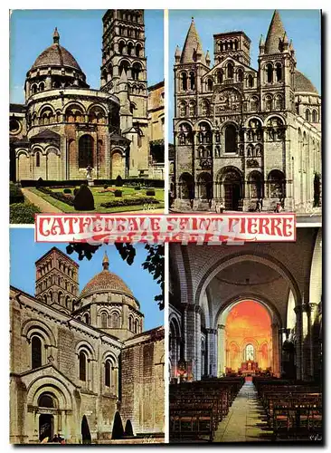 Cartes postales moderne Angouleme La Cathedrale St Pierre XII siecle Interieur et Exterieur