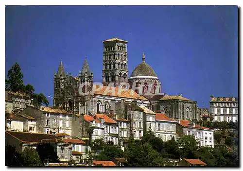 Moderne Karte Charente Angouleme La Cathedrale Saint Pierre dominant les toits de la ville