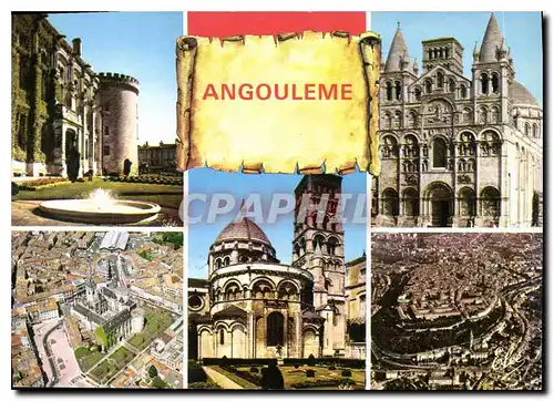 Moderne Karte Angouleme L'Hotel de Ville La Cathedrale St Pierre XII La Cathedrale et le Clocher Vue generale