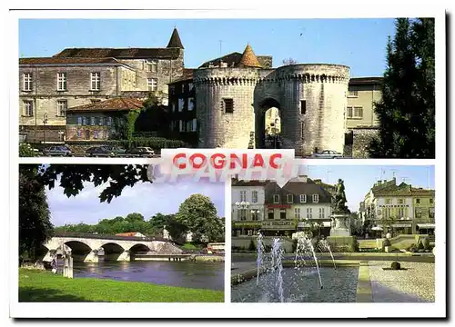 Cartes postales moderne Cognac Le Chateau et bords de la Charente le Pont la Place Francois Ier