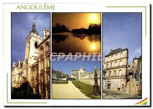 Cartes postales moderne Angouleme L'Hotel de Ville Coucher du Soleil sur la Charente Chapelle des Bezines