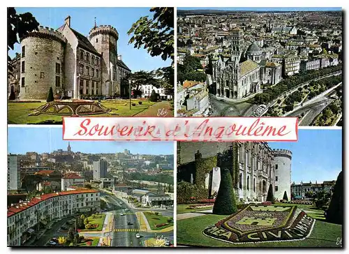 Cartes postales moderne Angouleme Charente de gauche a droite l'Hotel de Ville et ses beaux Jardins Vue generale Les nou